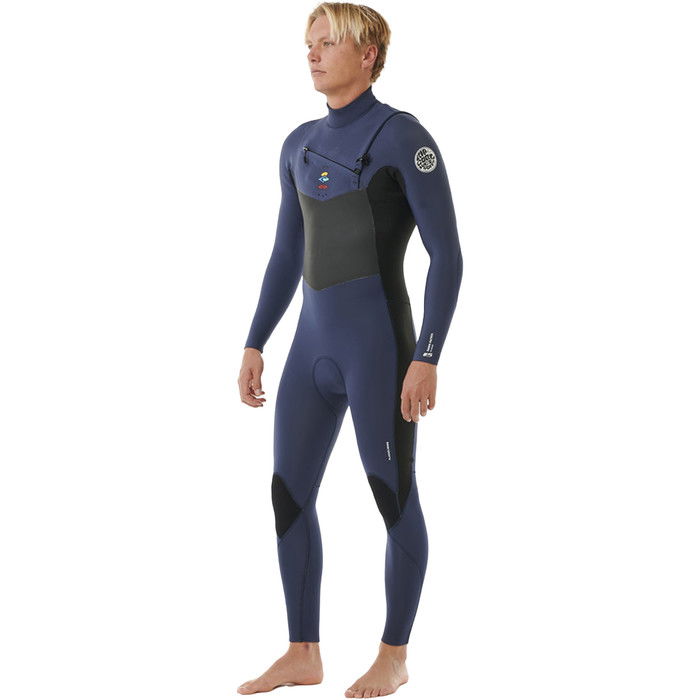 2024 Rip Curl Mens Dawn Patrol 4/3mm Chest Zip Wetsuit 157MFS - Navy